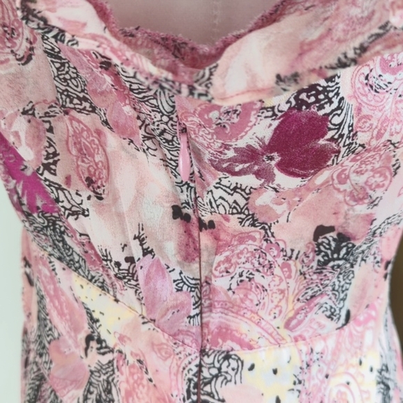 The Kooples Printed Pink Floral Mini Dress Size 1 (US 4) - Picture 9 of 9